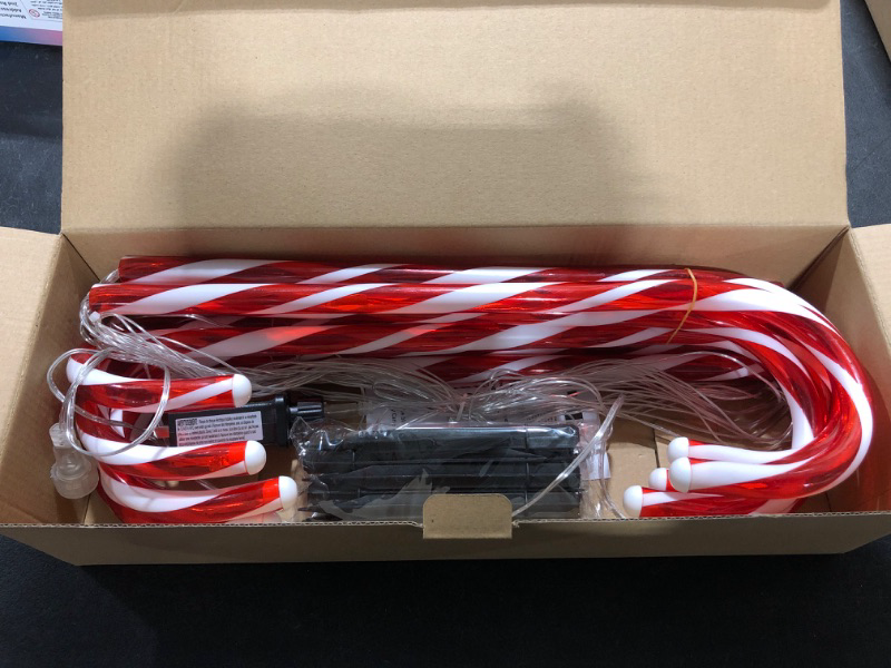 Photo 1 of  Candy Cane Lights, 21” Candy Cane Pathway Lights, 55ft Total Length Candy Cane Lights Outdoor Christmas Decor