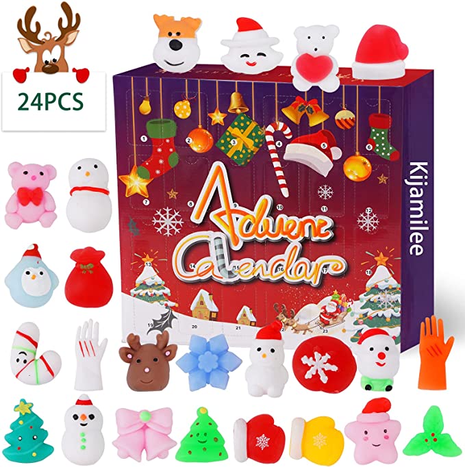 Photo 1 of Christmas Advent Calendar 2022, Countdown Calendar for Girls Boys Kids 24Pcs Christmas Mochi Squishy Toy Mini Animals Squishies Stocking Stuffers Xmas Party Favors Gifts 