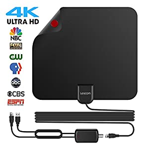 Photo 1 of 2018 New Arrivial Freeview HDTV Antenna,Best 75 MILES Upgraded Lesoom TV Indoor HDTV Digital Antenna 4K HD VHF UHF with Detachable Ampliflier Signal Booster Highest Performance Cable