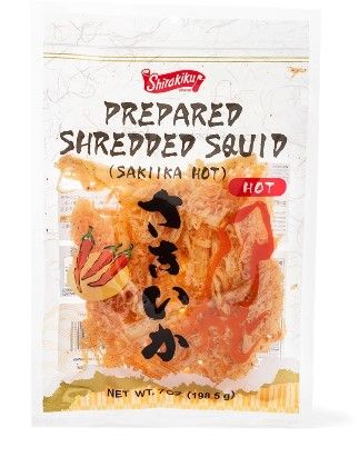 Photo 1 of 2 pack Shirakiku Prepared Shredded Squid Sakiika Hot Flavor 198.5 g
