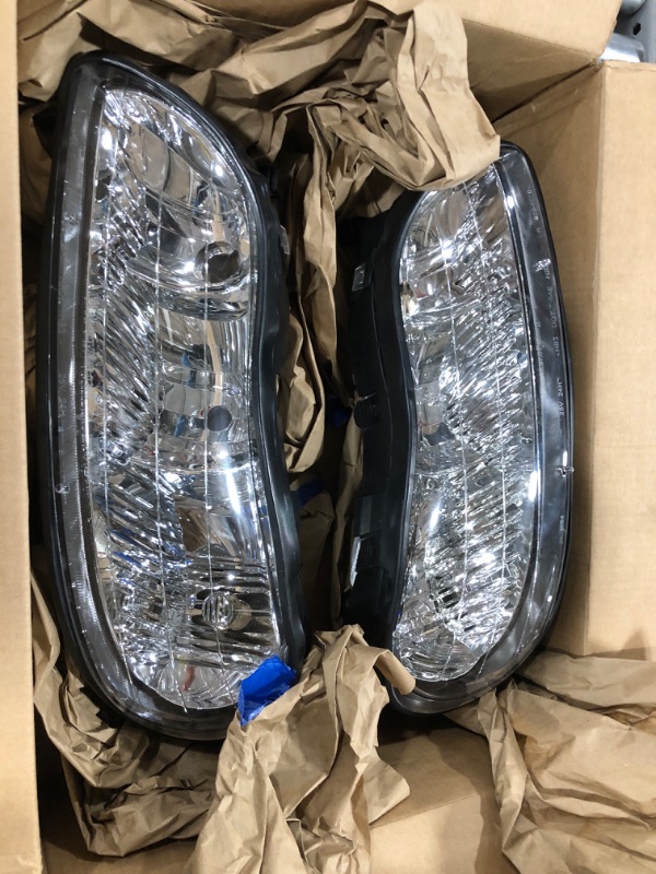 Photo 2 of AUTOSAVER88 Headlight Assembly Compatible with 1997-2003 Chevy Malibu / 1997-1999 Oldsmobile Cutlass Chrome Housing Clear Lens (Passenger and Driver Side)