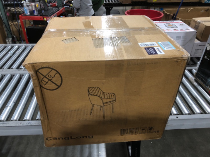 Photo 1 of CangLong Furniture Modern Living Dining Room Accent Arm Chairs Club Guest with Gold Metal Legs, Set of 2, Beige