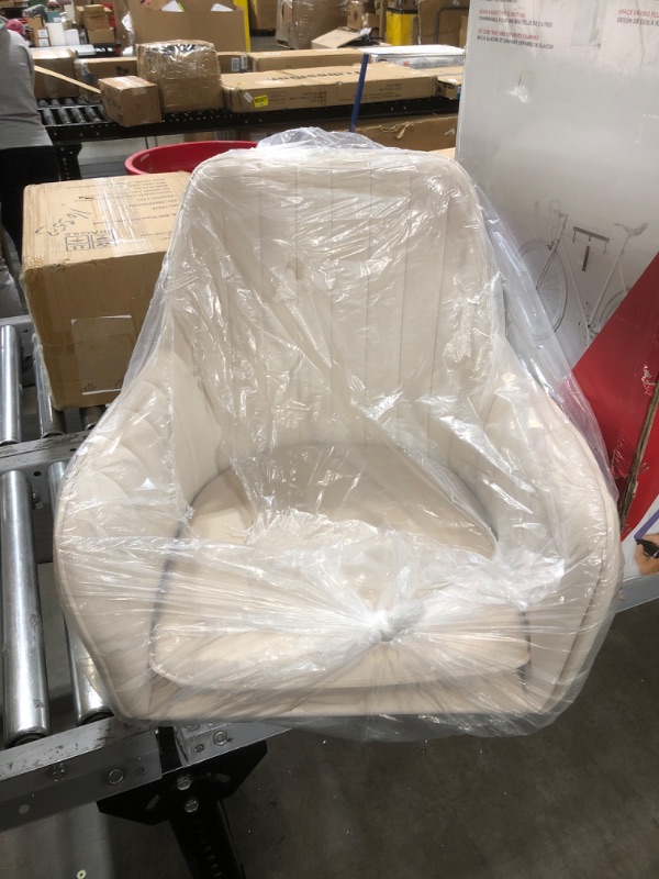 Photo 1 of CangLong Furniture Modern Living Dining Room Accent Arm Chairs Club Guest with Gold Metal Legs, Set of 2, Beige