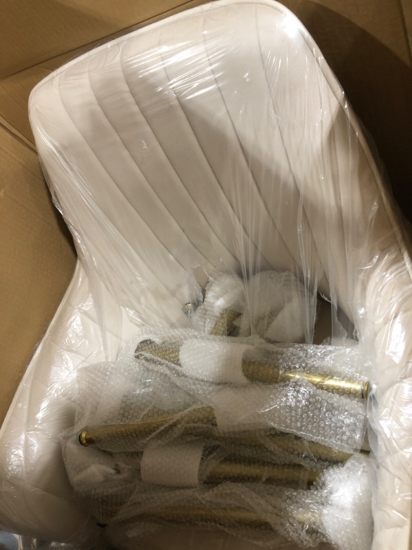 Photo 1 of CangLong Furniture Modern Living Dining Room Accent Arm Chairs Club Guest with Gold Metal Legs, Set of 2, Beige