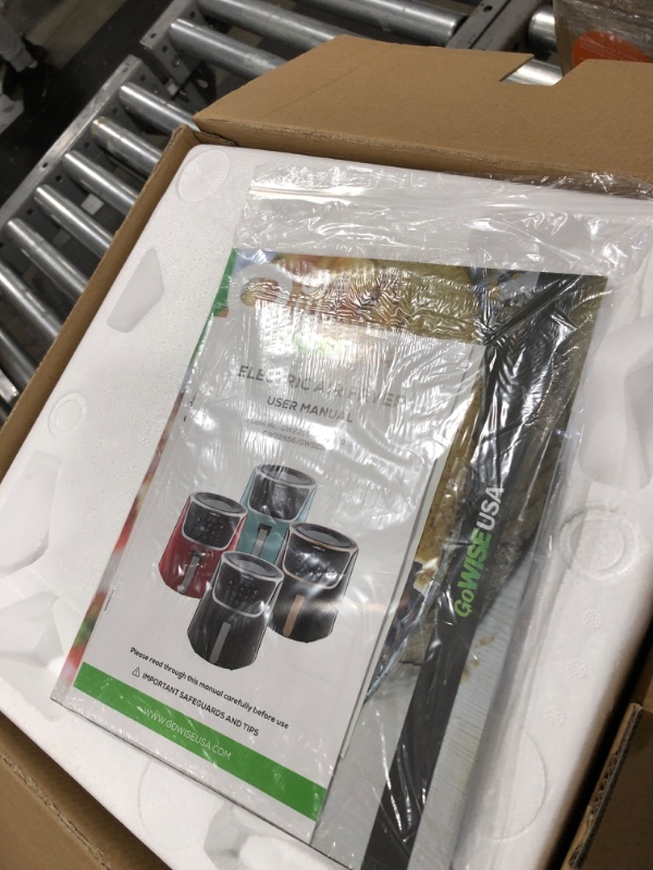 Photo 1 of GoWISE USA GW22956 7-Quart Electric Air Fryer with Dehydrator & 3 Stackable Racks, Led Digital Touchscreen with 8 Functions + Recipes, 7.0-Qt, Black/Silver Black/Silver 7-Qt Air Fryer