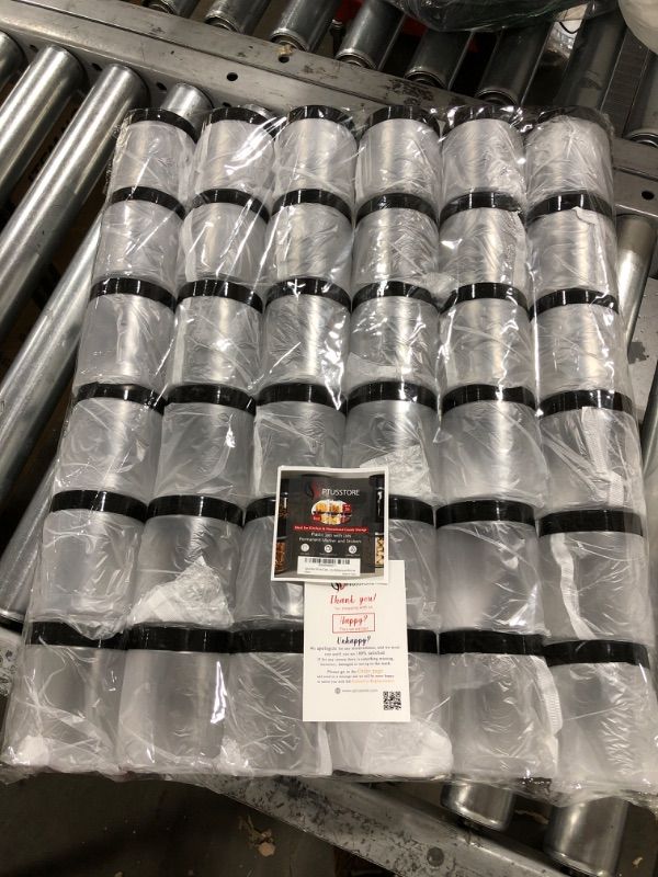 Photo 1 of OptusStore Clear Plastic Jars with Lids 8 oz, for Storing Slime, Ointments, Cosmetics, Bath, Kitchen and Household Products, Multipurpose BPA Free, Pack of 36 8.0 ounces Round 36 8OZPO36