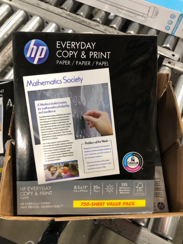 Photo 3 of HP Printer Paper | 8.5 x 11 Paper | BrightWhite 24 lb | 5 Ream Case - 2500 Sheets |100 Bright |Made in USA - FSC Certified | 203000C 5 Ream | 2500 Sheets Letter (8.5 x 11)