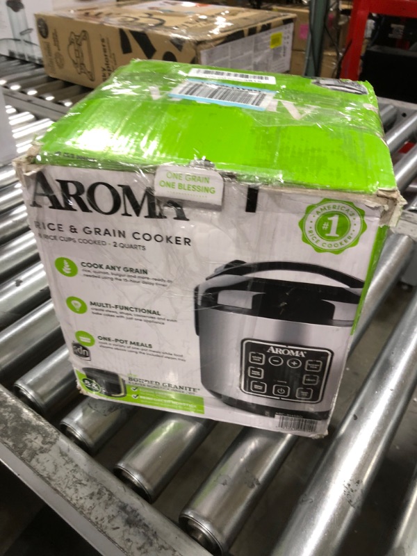 Photo 3 of Aroma Housewares ARC-914SBD Digital Cool-Touch Rice Grain Cooker and Food Steamer, Stainless, Silver, 4-Cup (Uncooked) / 8-Cup (Cooked) Basic---BOX DAMAGE