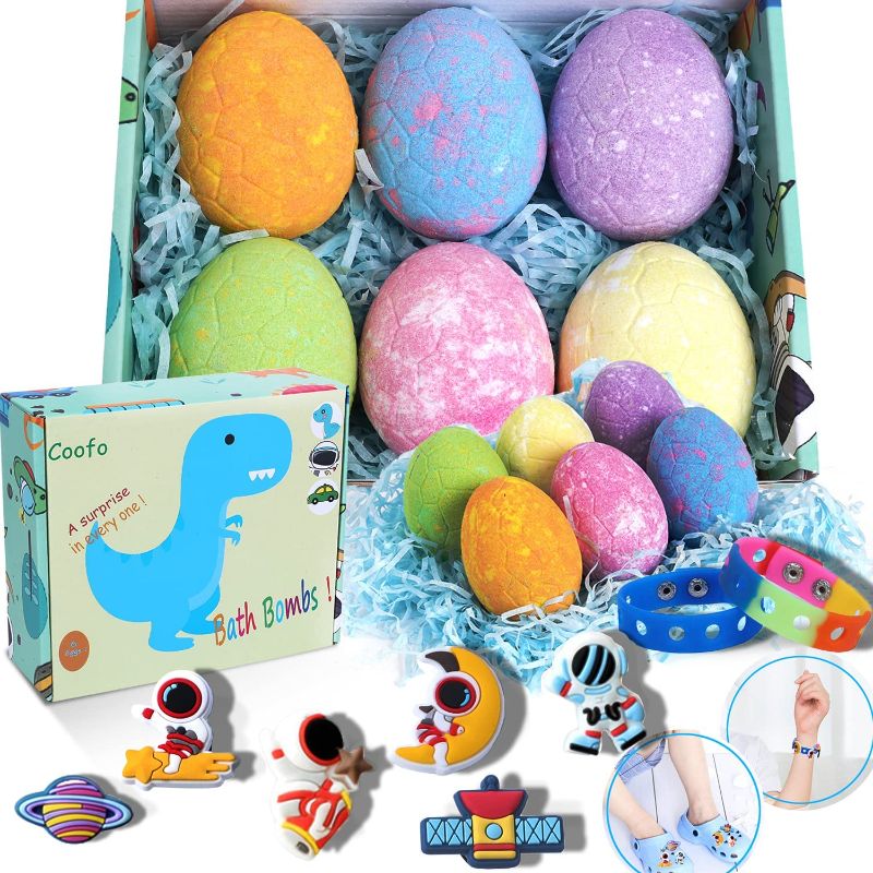 Photo 1 of COOFO Bath Bombs for Kids with Surprise Inside, Advent Calendar 2022 Boys Bath Bombs Extra Large 6 Pack Egg Bath Balls for Boys Fizzy Bath Bombs Christmas Stockings Stuffers for Kids 