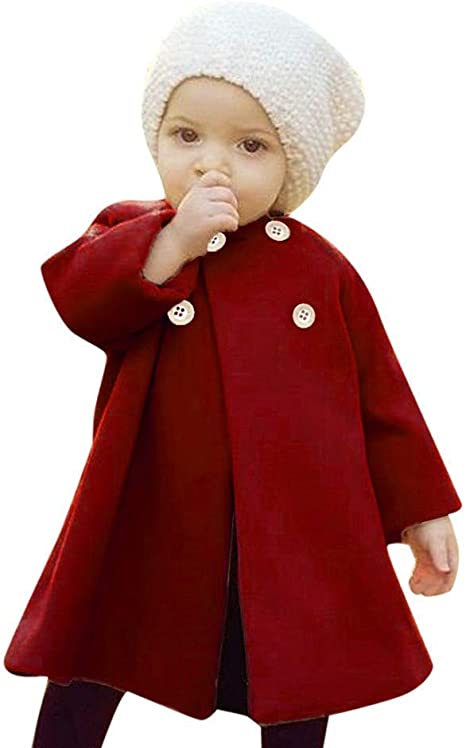 Photo 1 of Xfglck Toddler Baby Girls Coats Cloak Button Jacket Outerwear Fall Winter Clothes size 2-3 years