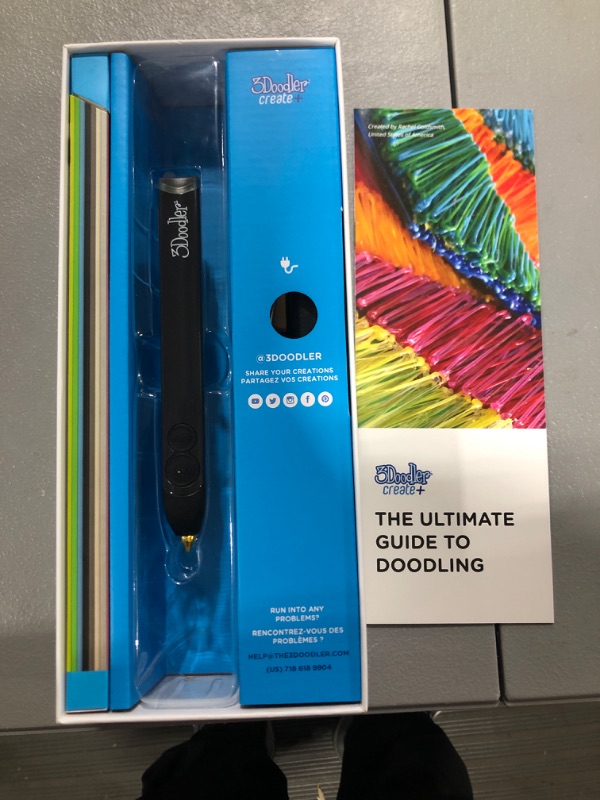 Photo 2 of 3Doodler Create+ 3D Printing Pen for Teens, Adults & Creators! - Black (2023 Model) - with Free Refill Filaments + Stencil Book + Getting Started Guide
