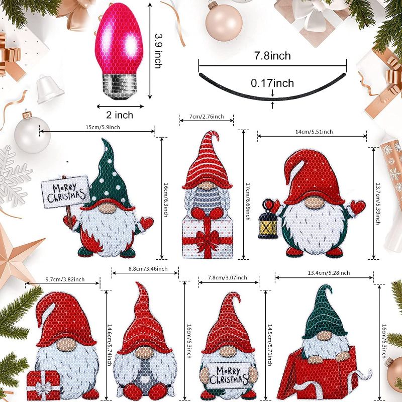 Photo 2 of 32 Christmas Car Fridge Decal Ornaments, 7 Christmas Gnome Magnet Ornaments, 20 Reflective Bulb Ornament Magnets, Christmas Holiday Cute Ornaments for Car Fridge Garage Doors
