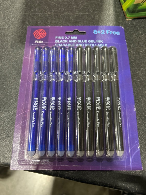 Photo 2 of Erasable Gel Ink Blue/Black ballpoint Pen - PIXIE - GOLD Class - Classic - 10 Pens - NOT FOR PROFIT