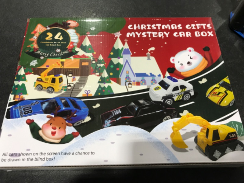 Photo 1 of 2022 Advent Calendar for Kids, 24 Surprises Vehicles Countdown Calendar, Christmas Calendar Gifts for Boys Girls with 2 Play Mats Countdown Collectible Miniature Vehicle Toys for 3-12 Year Old Boys 