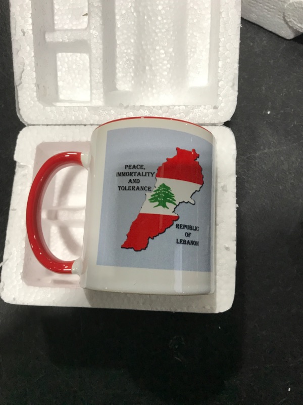 Photo 2 of 3dRose Flag of Lebanon Mug, 11 oz, Red