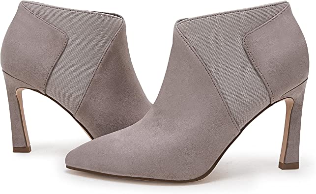 Photo 1 of Coutgo Women Pointed Toe Stiletto High Heels Ankle Boots Elastic Side Zipper Chelsea Short Booties Size 8 1/2