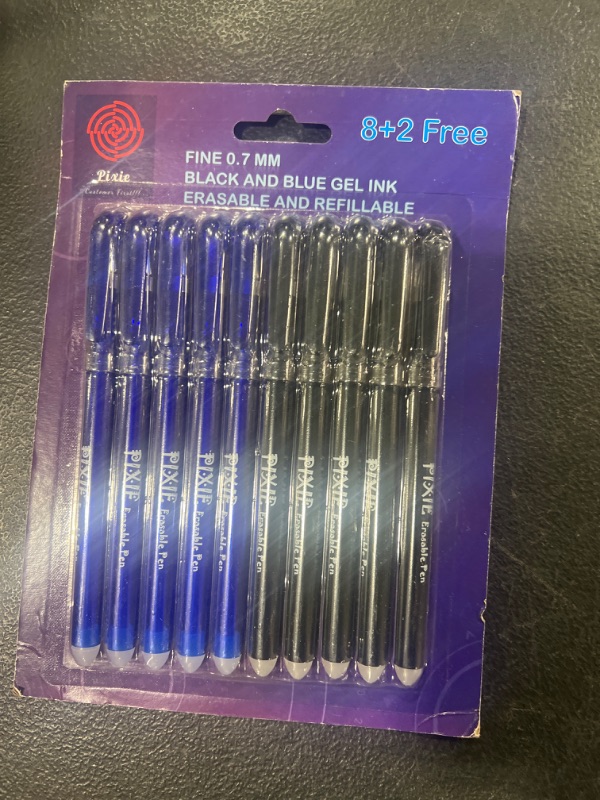 Photo 2 of Erasable Gel Ink Blue/Black ballpoint Pen - PIXIE - GOLD Class - Classic - 10 Pens - 