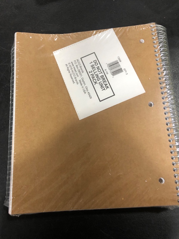 Photo 1 of Five Star Spiral Notebooks, 5 Subject, College Ruled Paper, 200 Sheets, 11" x 8-1/2", Teal, Yellow, 2 Pack (73509) Teal-Yellow