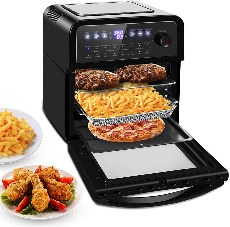 Photo 1 of 16-in-1 Air Fryer Oven, 13 Quart Airfryer Toaster Oven Combo, 1700W Large Digital LED Screen Air Fryers, Convection Toaster Oven with Rotisserie Dehydrator, Nonstick Basket, Accessories Included
