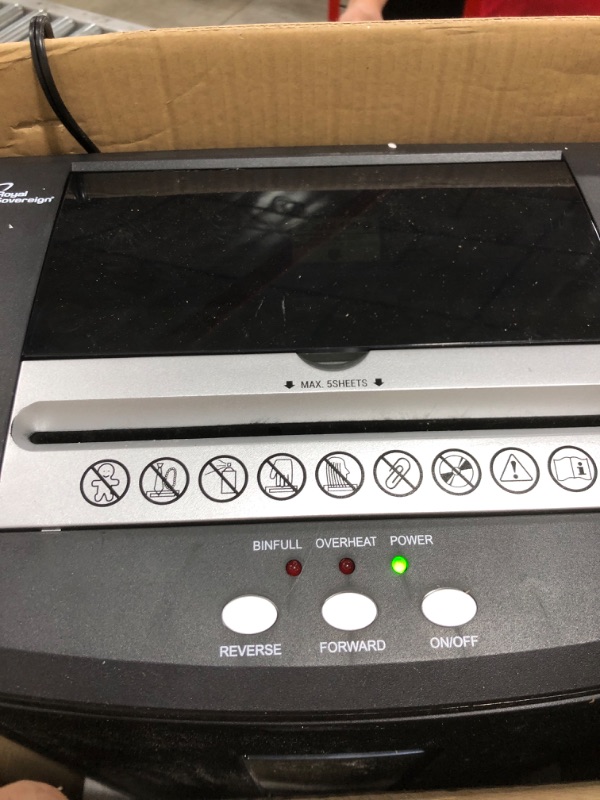 Photo 1 of Royal Sovereign 120-sheet Autofeed Crosscut Shredder