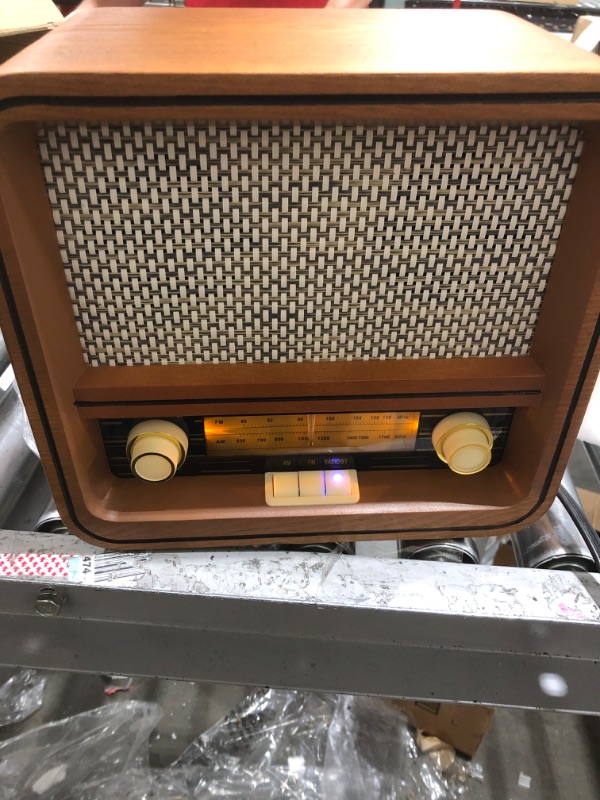 Photo 1 of ClearClick Classic Vintage Retro Style AM/FM Radio with Bluetooth & Aux-in - Handmade Wooden Exterior