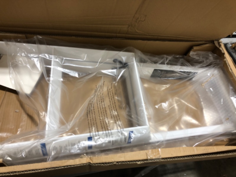 Photo 1 of mDesign Small Folding Step Ladder, Lightweight Slim Step Stool for Kitchen, Closet, Pantry, Living Room, Easy Reach Multi-Purpose Foldable Stairs with Hand Rails, Home Sort Collection, Glossy White