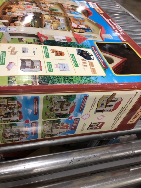 Photo 3 of Calico Critters Red Roof Grand Mansion Gift Set, Dollhouse Playset with 3 Figures, Furniture, Vehicle and Accessories