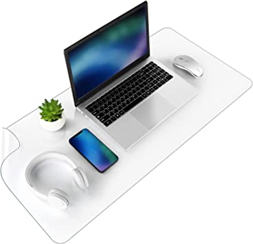 Photo 1 of Clear Writing Desk Pad,Non-Slip Waterproof PVC Table Protector,Heat Resistant Desk Protector Mat, Round Edge Plastic Desk Mat