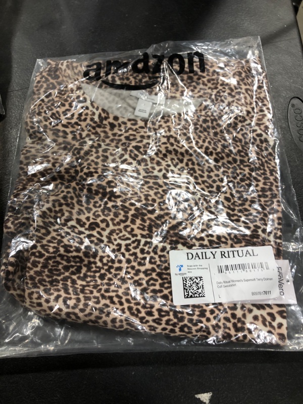 Photo 1 of DAILY RITUAL WOMEN'S SUPER SOFT TERRY DOLMAN CUFF SWEATSHIRT SIZE L