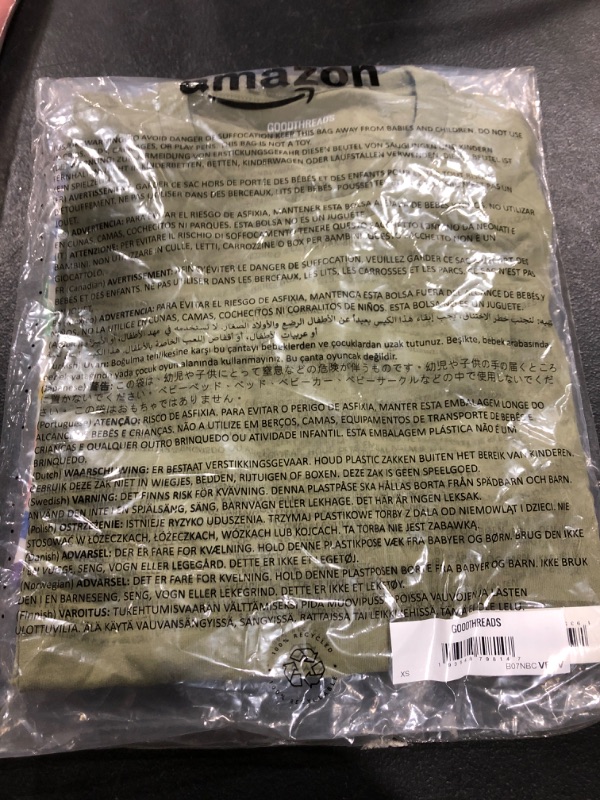 Photo 1 of Goodthreads Men's Slim-Fit Short-Sleeve Cotton Crewneck T-Shirt X-Small Light Military Green No Pocket