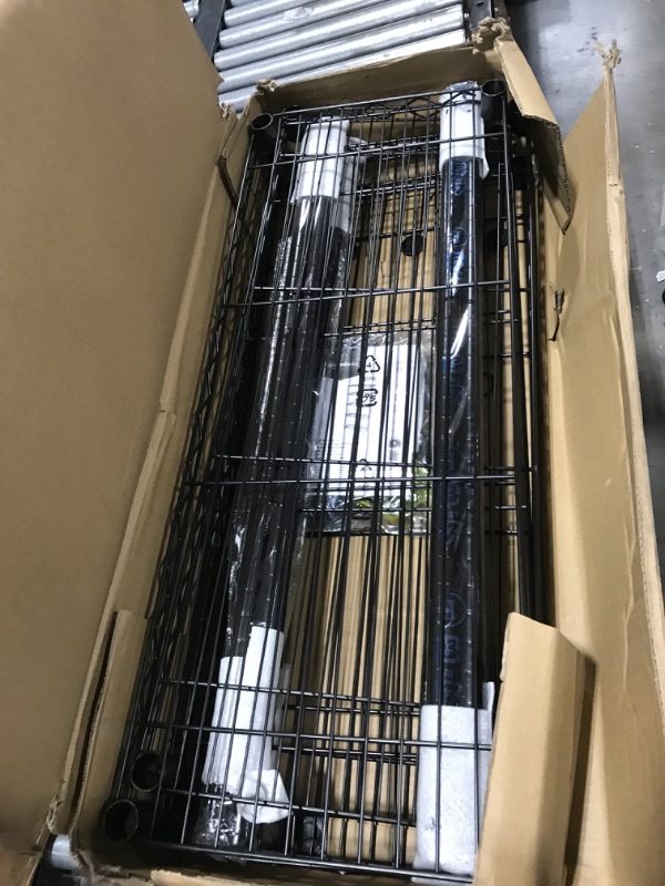 Photo 1 of Amazon Basics 5-Shelf Adjustable, Heavy Duty Storage Shelving Unit (350 lbs loading capacity per shelf), Steel Organizer Wire Rack, Black (36L x 14W x 72H)