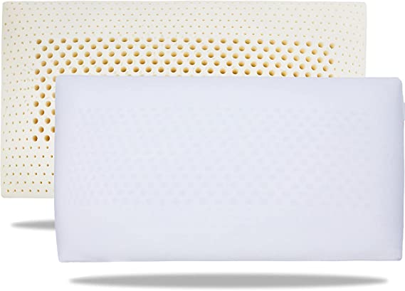 Photo 1 of 100% Talalay Latex Pillow, Extra Soft Latex Pillow for Sleeping (Queen Size), Bed Pillow for Back, Side and Stomach Sleepers, Helps Relieve Shoulder and Neck Pain [Breathability][High Elasticity]
