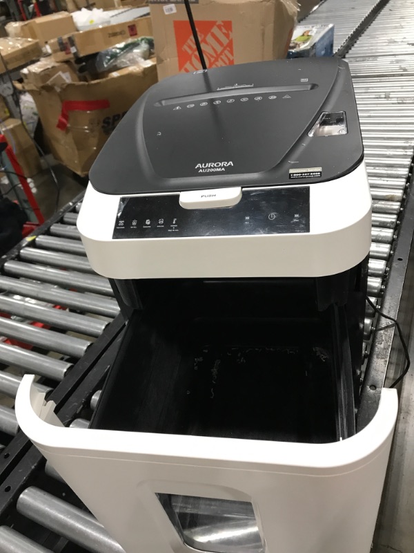 Photo 3 of Aurora Commercial Grade 200-Sheet Auto Feed High Security Micro-Cut Paper Shredder/ 60 Minutes/ Security Level P-5

