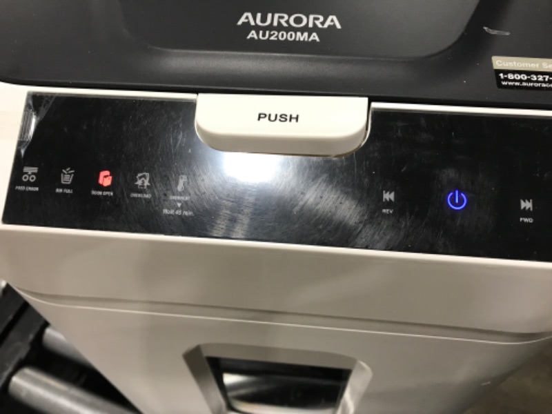 Photo 7 of Aurora Commercial Grade 200-Sheet Auto Feed High Security Micro-Cut Paper Shredder/ 60 Minutes/ Security Level P-5

