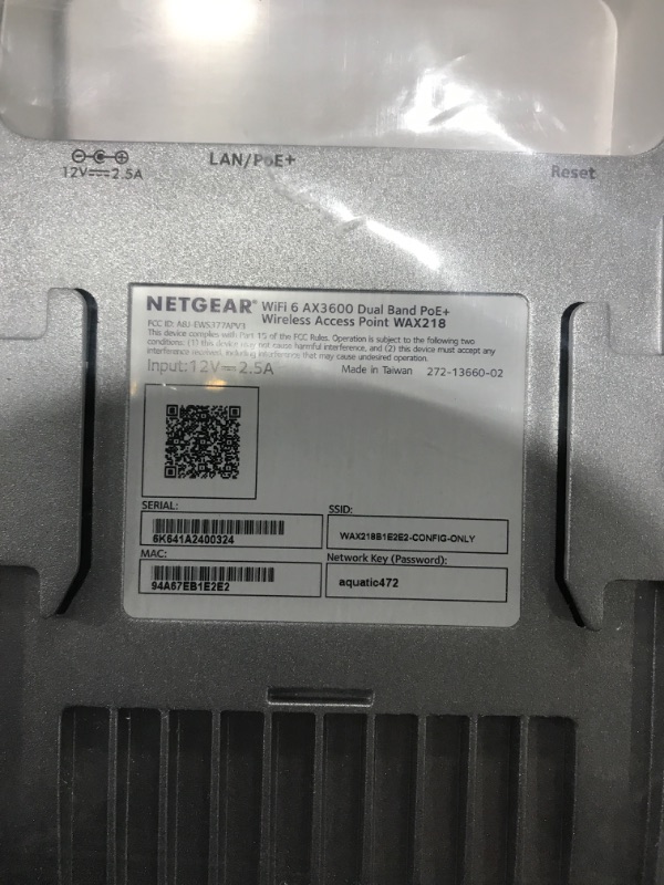 Photo 4 of NETGEAR Wireless Access Point (WAX218) - WiFi 6 Dual-Band | AX3600 PoE Only Speed | 1 x 2.5G Ethernet PoE+ Port | Up to 256 Devices | 802.11ax | WPA3 Security | 2000 sq. ft.