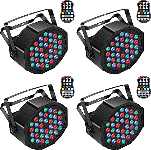 Photo 1 of Help me decide on this product: Rechargeable Par Lights 36W RGB Battery Powered, Wireless LED Par Lights DJ Uplights Sound Activated Remote Control for Wedding Events Club Party Church Stage Lighting