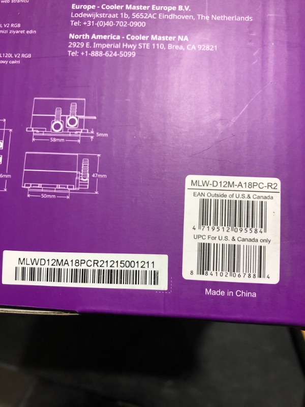 Photo 5 of Cooler Master MasterLiquid ML120L RGB V2, Close-Loop AIO CPU Liquid Cooler & Out-of-The Box Kits for LGA 1700 and Intel Alder Lake Processors MasterLiquid Illusion Series