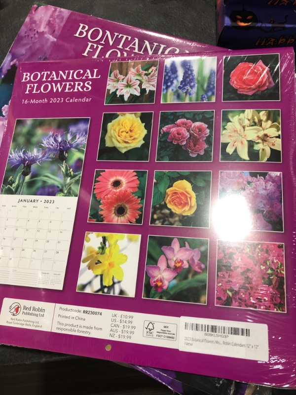 Photo 2 of 2023 Botanical Flowers Monthly Wall Calendar by Red Robin Calendars 12" x 12"