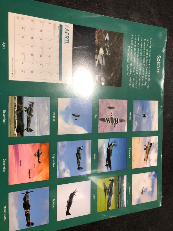 Photo 2 of 2023 Spitfire Wall Calendar by Bright Day, 12x12 Inch, Plane Aviation Photography