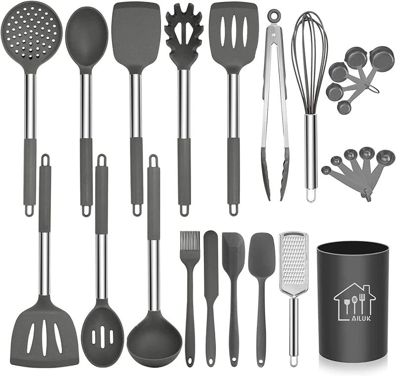 Photo 1 of 17 Piece Kitchen Utensils Set Grey 