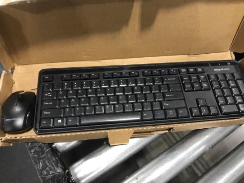 Photo 2 of Amazon Basics Wireless Computer Keyboard and Mouse Combo - Quiet and Compact - US Layout (QWERTY)