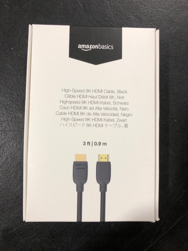 Photo 2 of Amazon Basics High-Speed HDMI Cable (48Gbps, 8K/60Hz ) - 3 Feet, Black 1