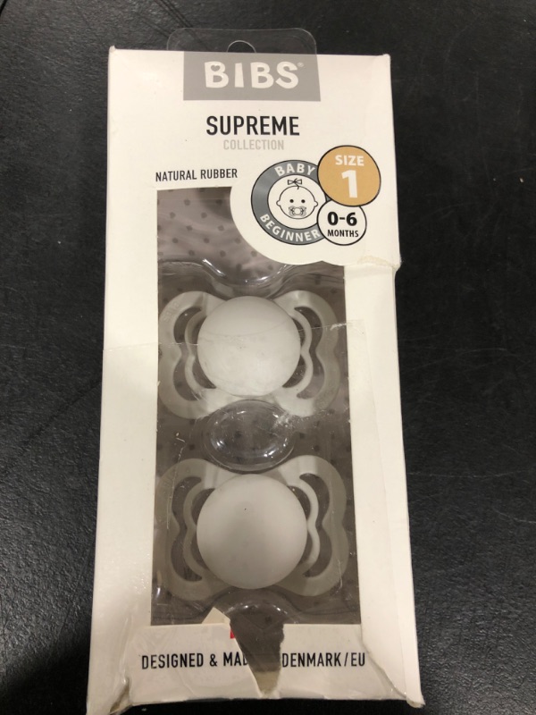 Photo 2 of BIBS Supreme Baby Pacifiers | BPA-Free Natural Rubber Pacifier | Made in Denmark | Set of 2 Soothers (Haze, 0-6 Months) 0-6 Month Haze