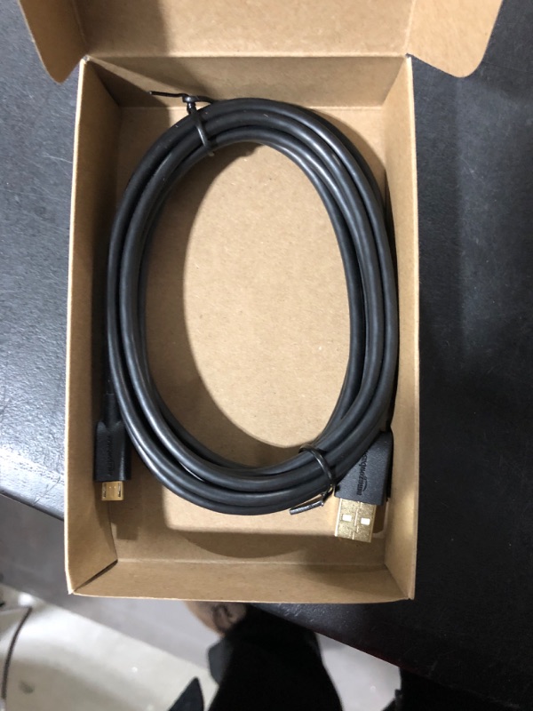 Photo 2 of Amazon Basics USB 2.0 A-Male to Micro B Cable, 10 feet, Black