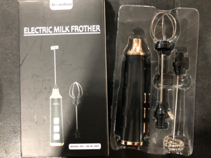 Photo 1 of Handheld Frother, 2 in 1 Rechargeable Milk Frother Handheld with 2 Stainless Whisks. 3-Speed Adjustable. Frother for Coffee, Lattes, Cakes, Hot Tea