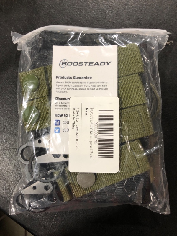 Photo 2 of BOOSTEADY Kit of 13 Attachments for Molle Bag Tactical Backpack Vest Belt,D-Ring Grimlock Locking, Web Dominator Elastic Strings & Buckle,4" MOD Straps,Key Ring Holder in Zippered Pouch