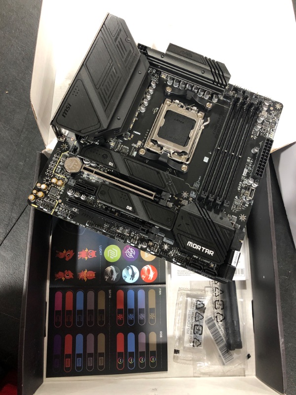 Photo 2 of MSI MAG B650M Mortar WiFi Gaming Motherboard (AMD AM5, mATX, DDR5, PCIe 4.0, M.2, SATA 6Gb/s, USB 3.2 Gen 2, HDMI/DP, Wi-Fi 6E, AMD Ryzen 7000 Series Desktop Processors)