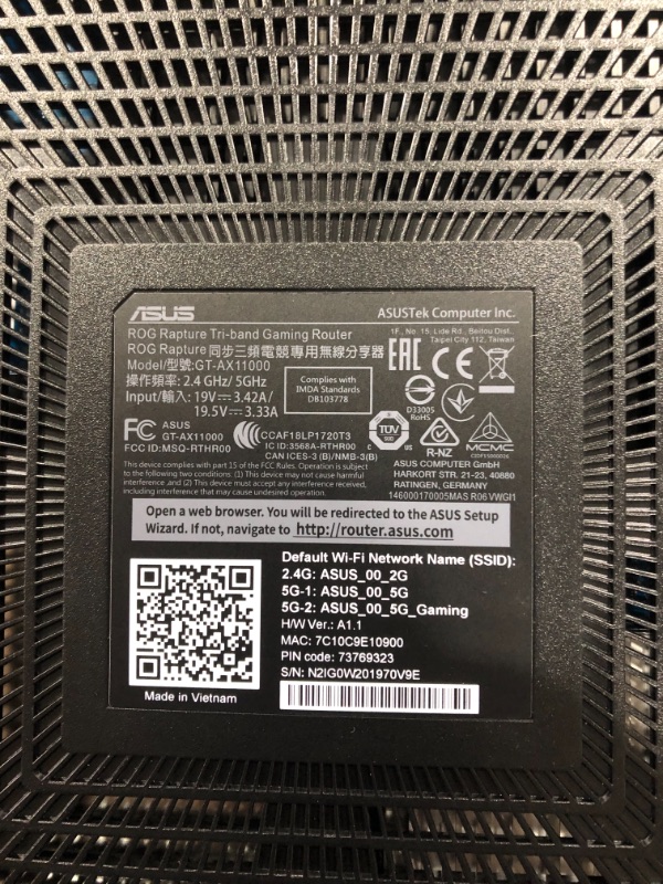 Photo 4 of ASUS ROG Rapture WiFi 6 Gaming Router (GT-AX11000) - Tri-Band 10 Gigabit Wireless Router, 1.8GHz Quad-Core CPU, WTFast, 2.5G Port, AiMesh Compatible, Included Lifetime Internet Security, AURA RGB AX11000 | WiFi 6 | 2.5G Port