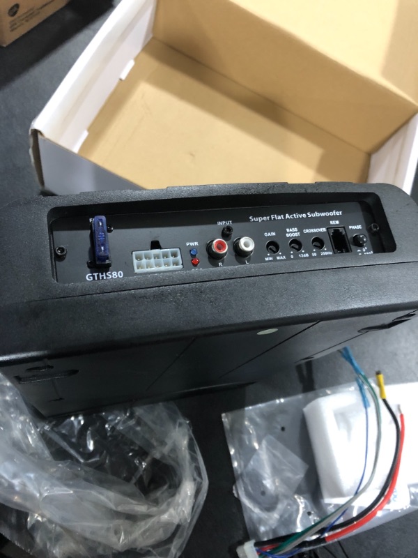 Photo 1 of BLAUPUNKT 300W 8-Inch Amplified Subwoofer & Scosche Install Centric ICAK8 True 8 Gauge Hybrid OFC 2-Channel High Current Amplifier Wiring Kit Complete Car Amp Kit Twisted Pair Audio Cables 8-Inch Subwoofer + Kit