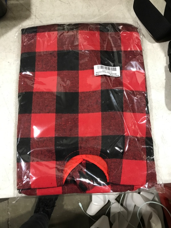 Photo 2 of Yewiza Buffalo Plaid Tree Skirt, 48” Round , Rustic Merry Christmas Theme Home Decor, Red and Black Checkered, Farmhouse Holiday Xmas Decoration, Soft Double-Layered Cotton